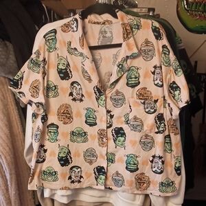 monsters Graphic Print Womens Shirt